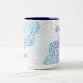 Luna Mandala 15 oz. Personalized Mug Tweekleurige Koffiemok (Center)