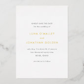 Luna Modern Wedding Save the Date Folie Uitnodiging (Voorkant)