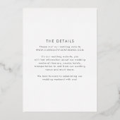 Luna Modern Wedding Save the Date Folie Uitnodiging (Achterkant)