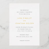 Luna moderne bruiloft folie uitnodiging (Voorkant)