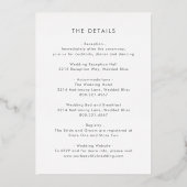 Luna moderne bruiloft folie uitnodiging (Achterkant)