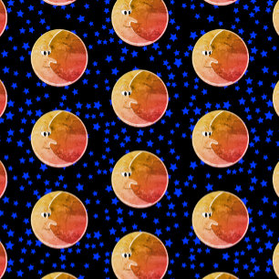 Luna  Moon en Sterren Tekening Inpakpapier Vel