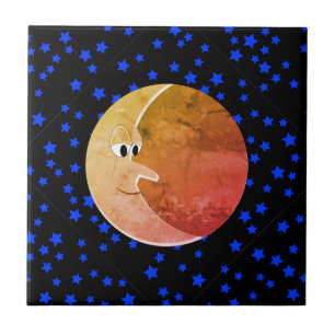 Luna  Moon en Sterren Tekening Tegeltje
