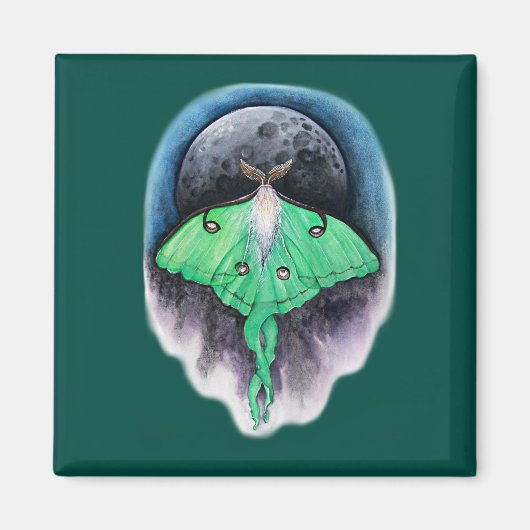 Luna Moon Moth Magneet (Voorkant)
