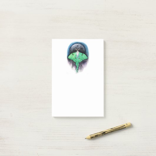 Luna Moon Moth Post-it® Notes (Op bureau)