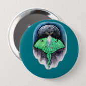 Luna Moon Moth Ronde Button 4,0 Cm (Voorkant /achterkant)