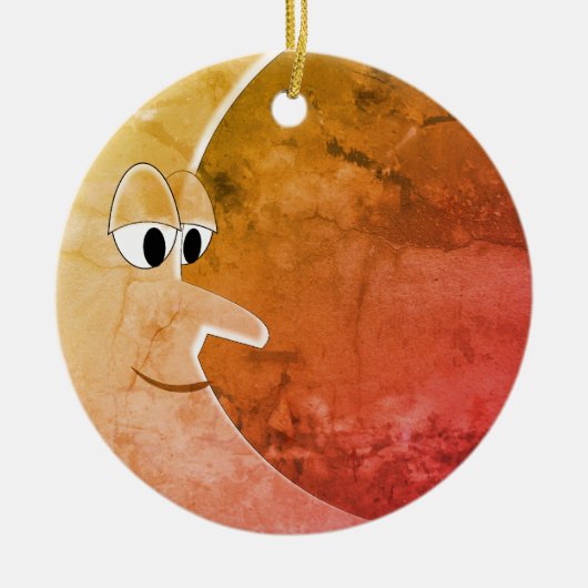 Luna  Moon Tekening Keramisch Ornament (Voorkant)