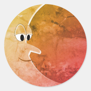 Luna Moon Tekening Ronde Sticker