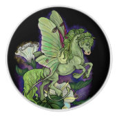 Luna Moonduster Moth Fairy Horse Ceramic Knob. Keramische Knop (Voorkant)