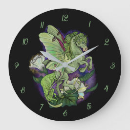 Luna Moonduster Moth Fairy Horse Large Clock Grote Klok