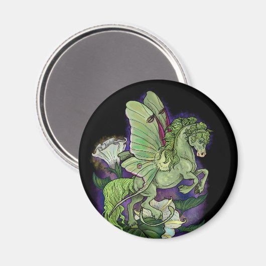 Luna Moonduster Moth Fairy Horse Magnet (Voorkant / Achterkant)