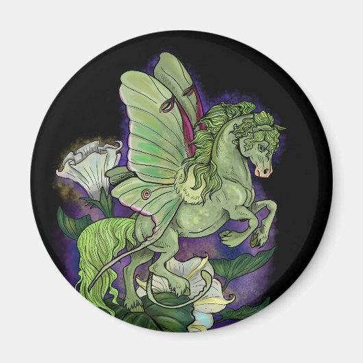 Luna Moonduster Moth Fairy Horse Magnet (Voorkant)