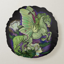 Luna Moonduster Moth Fairy Horse Round Pillow Rond Kussen