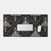 Luna mot, maan fasen en klimop damast patroon bureaumat (Keyboard & Muis)