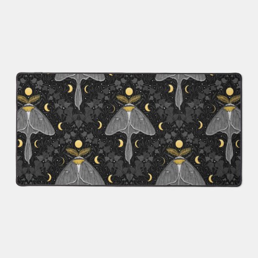 Luna mot, maan fasen en klimop damast patroon bureaumat (Voorkant)