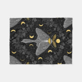 Luna mot, maan fasen en klimop damast patroon fleece deken (Voorkant (Horizontaal))