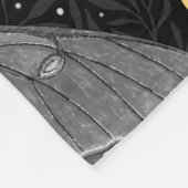 Luna mot, maan fasen en klimop damast patroon fleece deken (Hoek)
