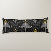 Luna mot, maan fasen en klimop damast patroon lichaamskussen (Achterkant)