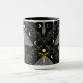 Luna mot, maan fasen en klimop damast patroon mok (Midden)