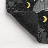 Luna mot, maan fasen en klimop damast patroon muismat (Hoek)