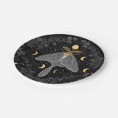 Luna mot, maan fasen en klimop damast patroon papieren bordje (Gekanteld)