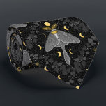 Luna mot, maan fasen en klimop damast patroon stropdas<br><div class="desc">Handgeschilderd patroonontwerp met luna mot,  klimop en wilg bladeren damast patroon achtergrond</div>
