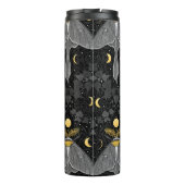 Luna mot, maan fasen en klimop damast patroon thermosbeker (Achterkant)