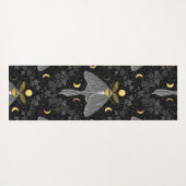 Luna mot, maan fasen en klimop damast patroon yogamat (Achterkant (horizontaal))