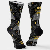 Luna-mot, maanfasen en klimop damast patroon sokken (Gebogen)