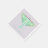 Luna-mot met personalisatie op lavendel servet (Hoek)