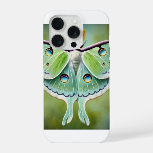 Luna Moth 010824IREF203 - Watercolor iPhone Hoesje (Achterkant)