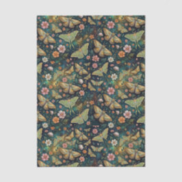 Luna Moth and Moon, Celestial Floral Repeat Tissuepapier