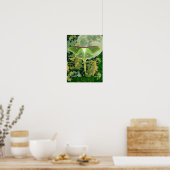 Luna Moth and Moon Poster, Green Nature Collage Po Poster (Keuken)