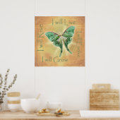 Luna Moth Artistic Motivatie Poster Print (Keuken)
