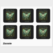 Luna Moth Boeknaam Bord Sticker (Vel)