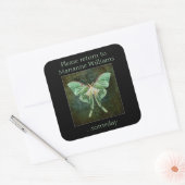 Luna Moth Boeknaam Bord Sticker (Envelop)