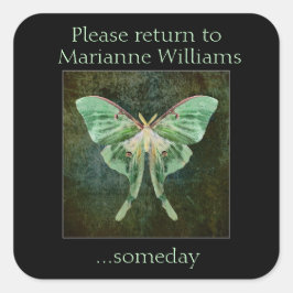 Luna Moth Boeknaam Bord Sticker