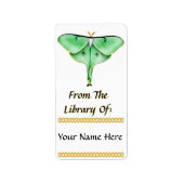 Luna Moth Bookplate Etiket (Voorkant)