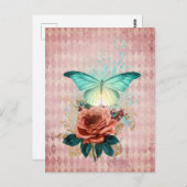 Luna Moth Bouquet Collage Briefkaart (Voorkant / Achterkant)