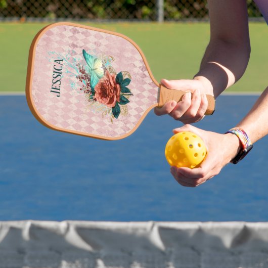  Luna Moth Bouquet gepersonaliseerd Pickleball Paddle (Insitu)