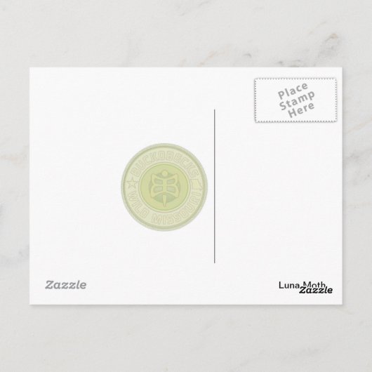 Luna Moth Briefkaart. Briefkaart (Achterkant)