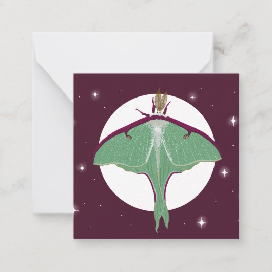 Luna Moth Briefkaart Stijl Nota Kaart (Voorkant)