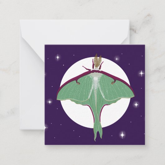 Luna Moth Briefkaart Stijl Nota Kaart (Voorkant)