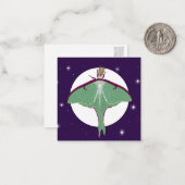 Luna Moth Briefkaart Stijl Nota Kaart (Voorkant / Achterkant in situ)