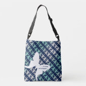 Luna Moth Buffalo Pset Damask Mint Midnight Blue Crossbody Tas (Achterkant)