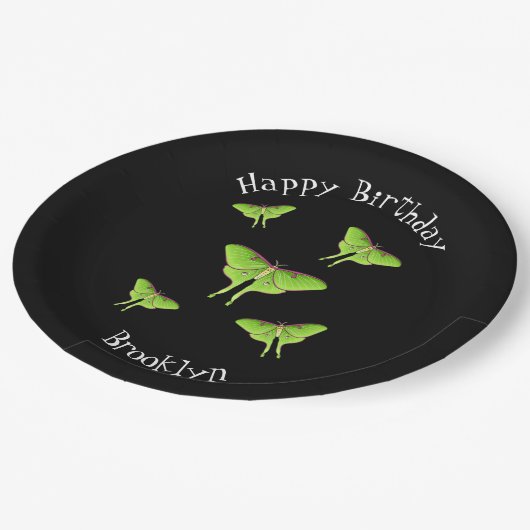 Luna Moth cartoon illustratie Papieren Bordje (Gekanteld)