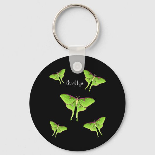 Luna Moth cartoon illustratie Sleutelhanger (Voorkant)