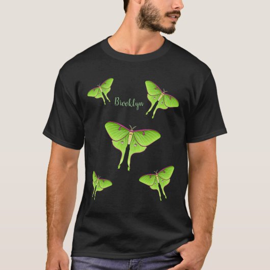 Luna Moth cartoon illustratie T-shirt (Voorkant)