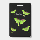 Luna Moth cartoon illustration Badge (Achterkant)