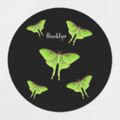 Luna Moth cartoon illustration  Labels (Design 2)